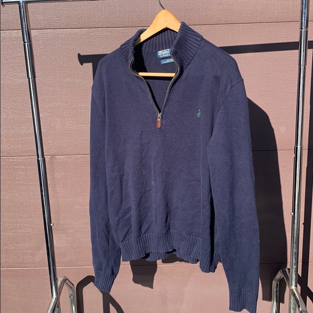 Polo Quarter Zip Cotton Sweater